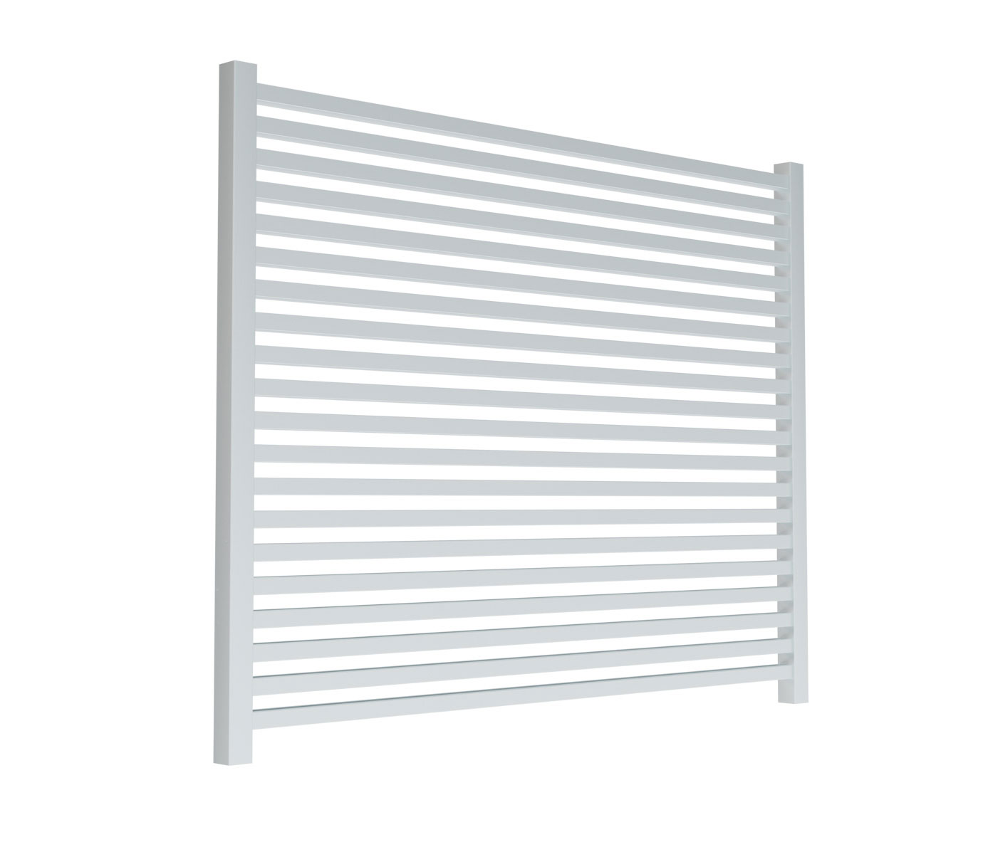CabanaCoast aluminum slat wall in white finish on a pergola bay