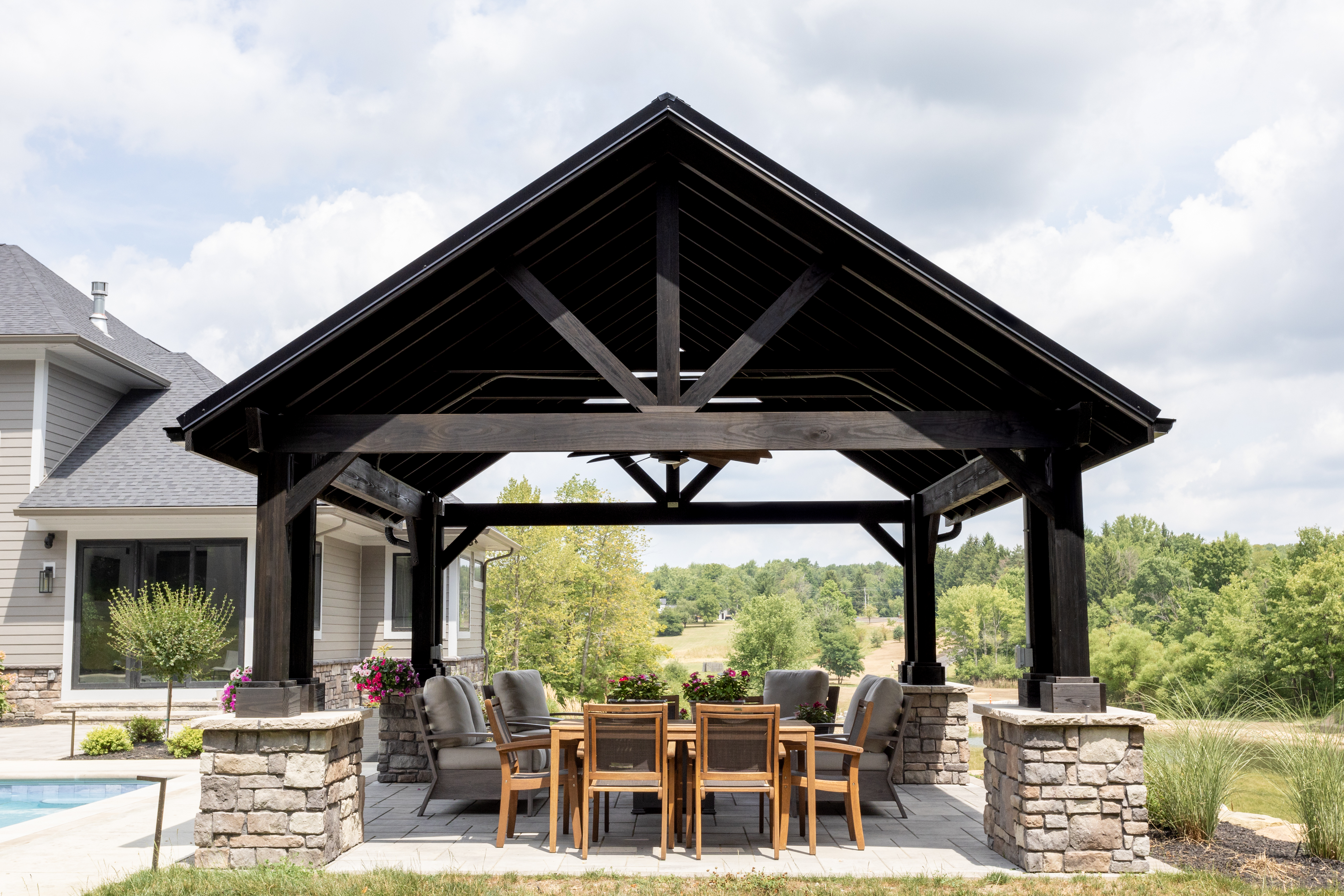 Black Onyx Breckenridge wood pavilion