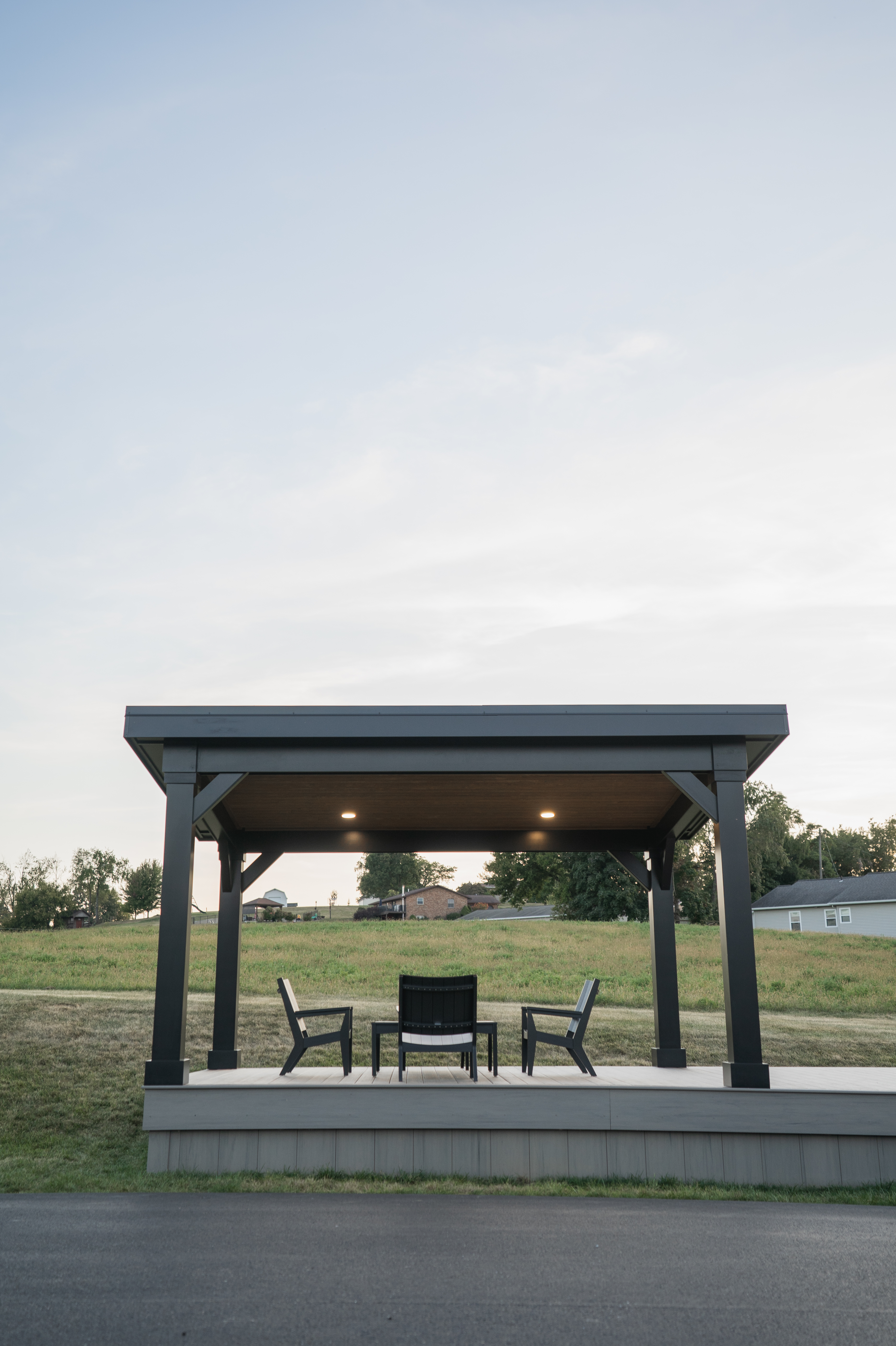 Berlin Gardens Siena Cellular PVC pavilion painted black